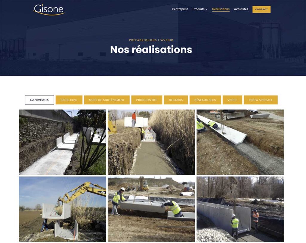 nouveau site Gisone realisations